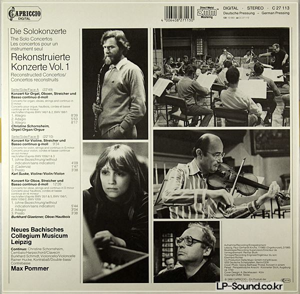 JOHANN SEBASTIAN BACH (1685-1750) • THE SOLO CONCERTOS I LP • KARL SUSKE