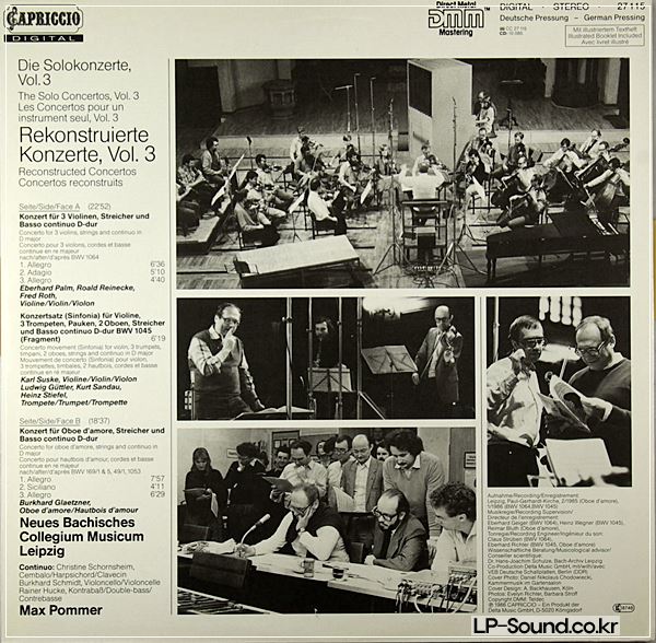 JOHANN SEBASTIAN BACH (1685-1750) • THE SOLO CONCERTOS III LP • KARL SUSKE