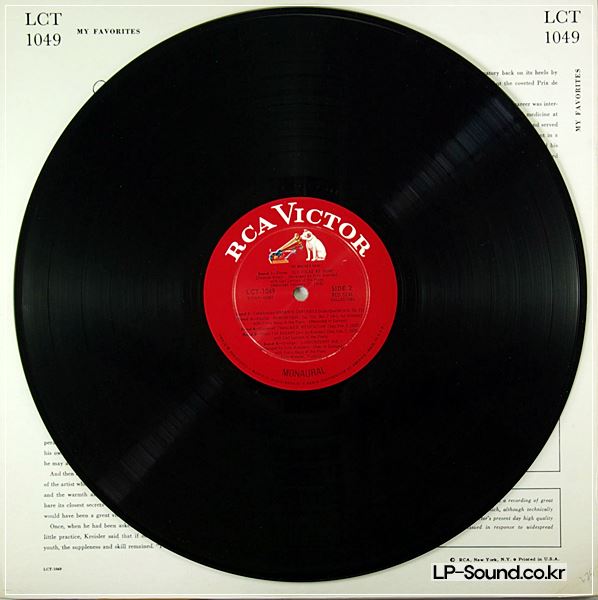 MY FAVORITES RCA LCT 1049 FRITZ KREISLER