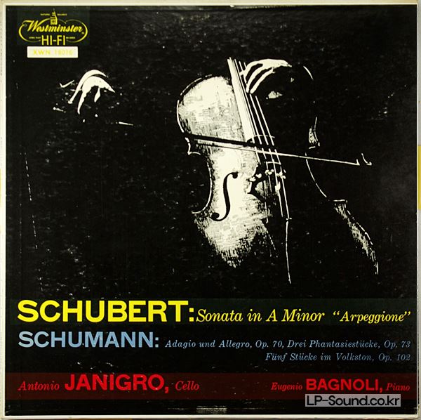 JANIGRO. SCHUBERT: ARPEGGIONE SONATA WESTMINSTER XWN 18016