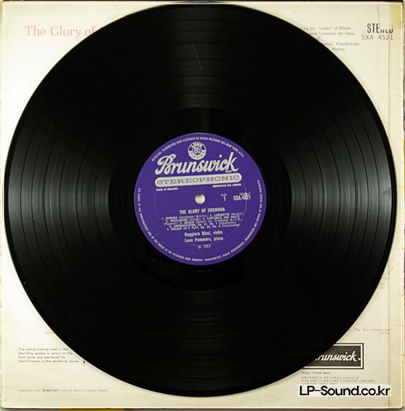 THE GLORY OF CREMONA - RICCI – BRUNSWICK SXA 4521