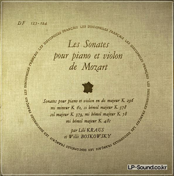 MOZART VIOLIN SONATA   BOSKOVSKY/KRAUS  DES DISCOPHILES FRANCAIS
