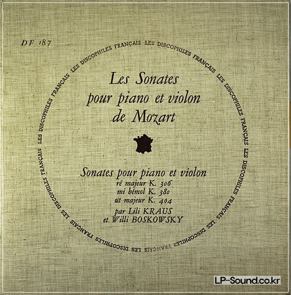 MOZART VIOLIN SONATA   BOSKOVSKY/KRAUS  DES DISCOPHILES FRANCAIS