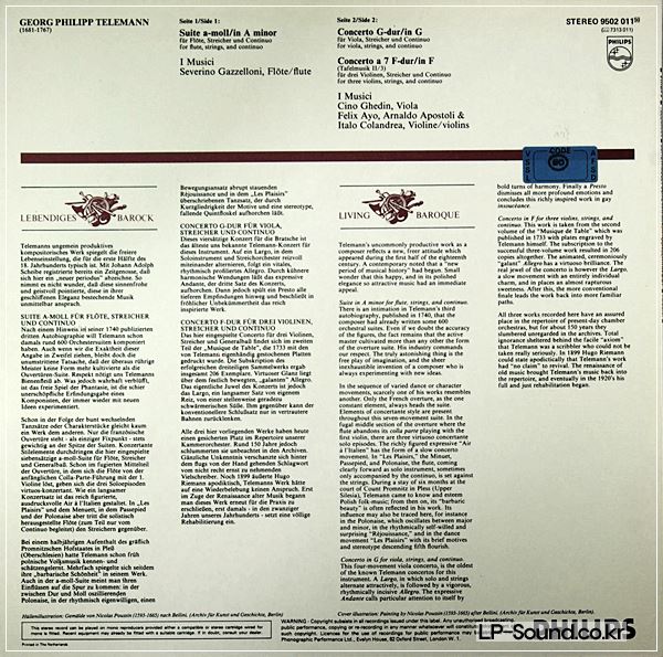 TELEMANN - SUITE A-MOLL - I MUSICI - FELIX AYO - PHILIPS