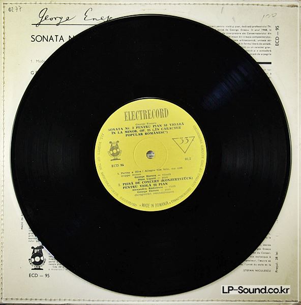 GEORGE ENESCU DINU LIPATTI SONATA 3 ELECTERCORD ECD-95 10