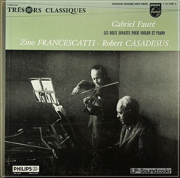 FRANCESCATTI / CASADESUS - FAURE VIOLIN & PIANO SONATAS PHILIPS
