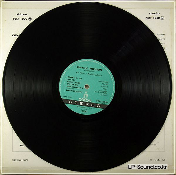 BERNARD MICHELIN CELLO RECITAL FRENCH ODEON PCSF 1000 STREO