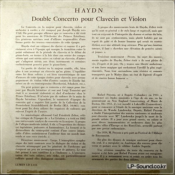 MICHEL CHAUVETON, PUYANA HAYDN DBLE CTO  RARE LUMEN 10