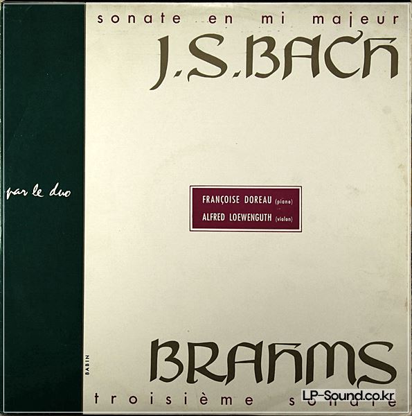 VERY RARE ALFRED LOEWENGUTH BACH & BRAHMS SONATA FRENCH PRIVATE