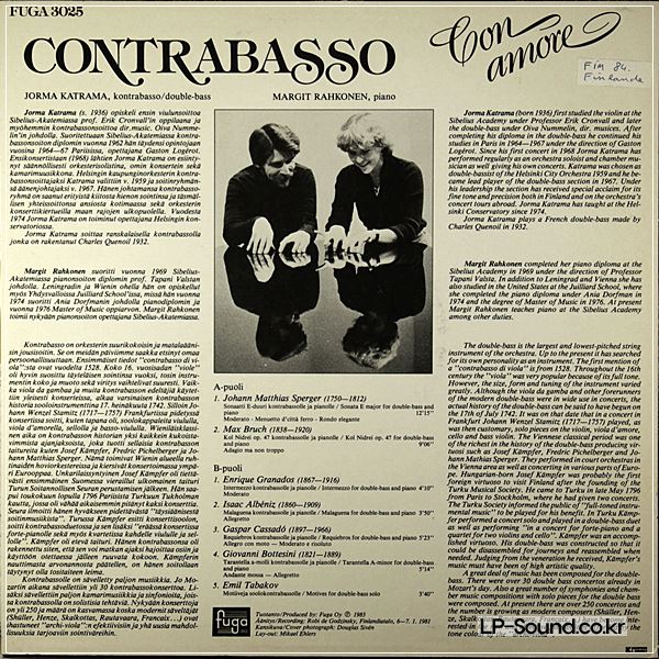 JORMA KATRAMA / MARGIT RAHKONEN -CONTRABASSO CON AMORE
