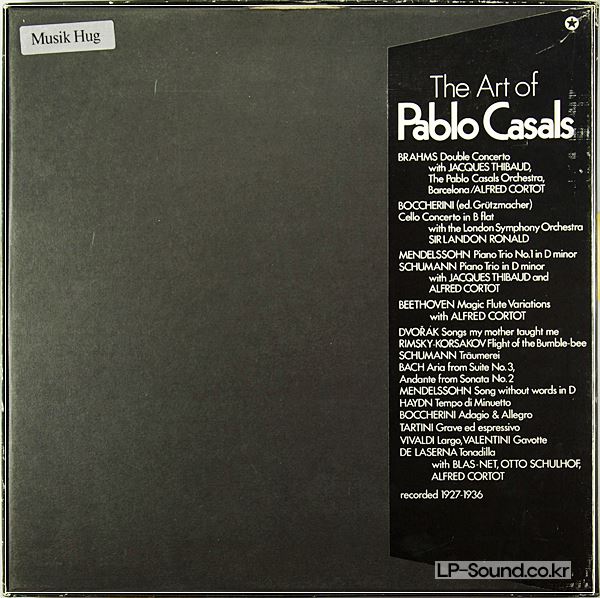 THE ART OF PABLO CASALS - BRAHMS BOCCHERINI SCHUMANN BACH