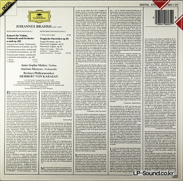 BRAHMS / MUTTER, ANNE-SOPHIE - BRAHMS: VIOLIN CONCERTO / DOUBLE CONCERTO