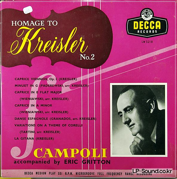 ALFREDO CAMPOLI - HOMAGE TO KREISLER NO2 - ERIC GRITTON 10
