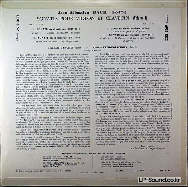 ERATO BACH / R. BARCHET / R. VEYRON-LACROIX VOL.1 /2  LDE 3169-70 2LP