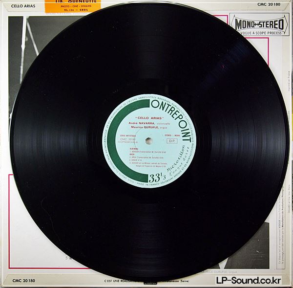 CELLO ARIAS - ANDRE NAVARRA, MAURICE DURUFLE