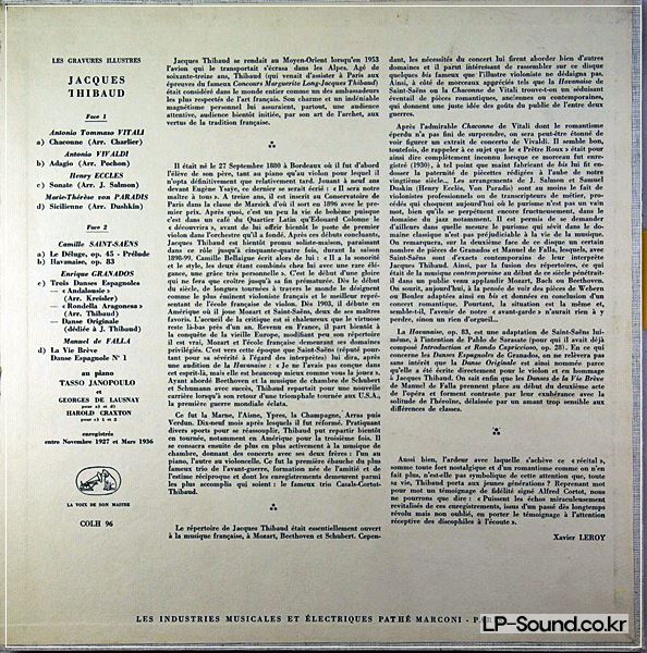 JACQUES THIBAUD RECITAL COLH 96