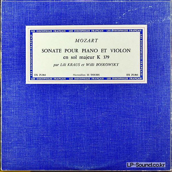 KRAUS - BOSKOWSKY / MOZART / LES DISCOPHILES FRANCAIS EX 25.061 10