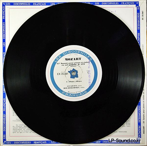 KRAUS - BOSKOWSKY / MOZART / LES DISCOPHILES FRANCAIS EX 25.061 10