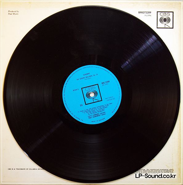 SCHUBERT DIE SCHONE MULLERIN LOTTE LEHMANN SOPRANO CBS BRG 72209