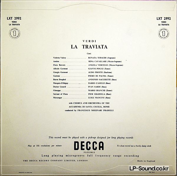 VERDI - LA TRAVIATA - TEBALDI-POGGI-PROTTI - LXT 2992-4 3LP
