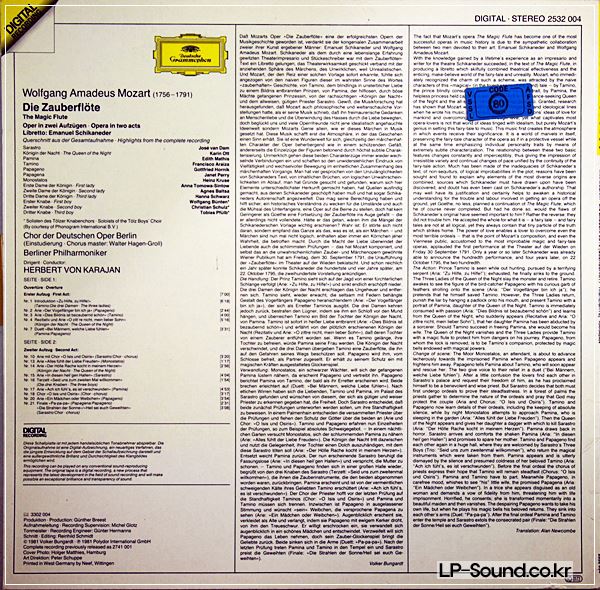 MOZART DIE ZAUBERFLOTE THE MAGIC FLUTE DIGITAL 2532 004