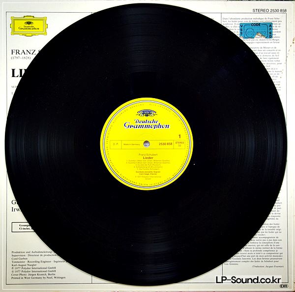 SCHUBERT - LIEDER GUNDULA JANOWITZ / IRWIN GAGE DG 2530 858