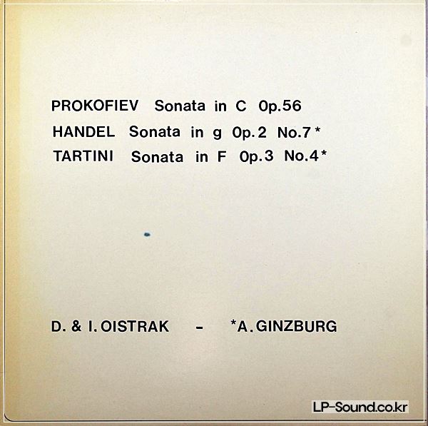 OISTRAKH - VIOLIN,GINSBURG - PIANO,PROKOFIEV/HANDEL/TARTINI 10