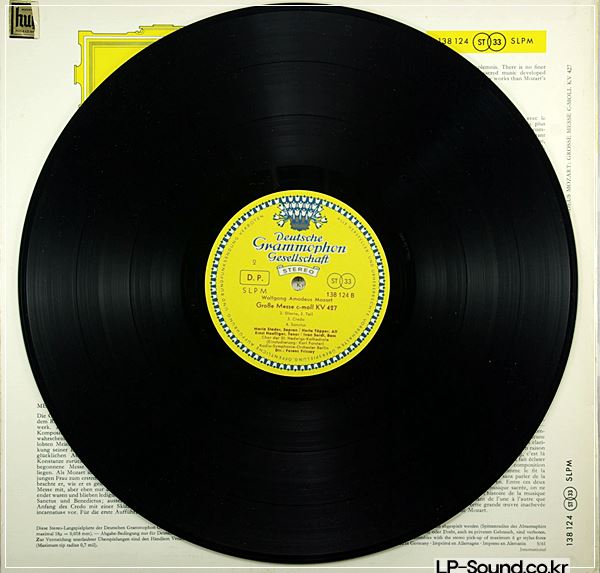 MOZART MASS IN C MINOR FRICSAY DGG RED STEREO SLPM 138 124