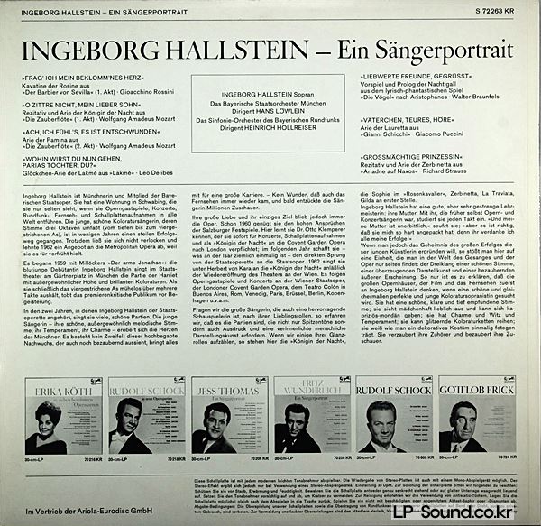 INGEBORG HALLSTEIN - EIN SAANGERPORTRAIT EURO DISC