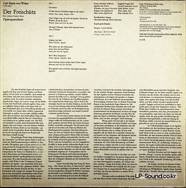 CARL MARIA VON WEBER - DER FREISCHUTZ (OPERNQUERSCHNITT) - ETERNA - 8 26 430