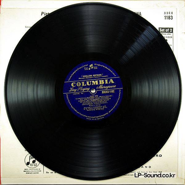 MASCAGNI-CAVALLERIA RUSTICANA 2LP COULMBIA 33CXS 1182/1183-SCALA, MARIA CALLAS