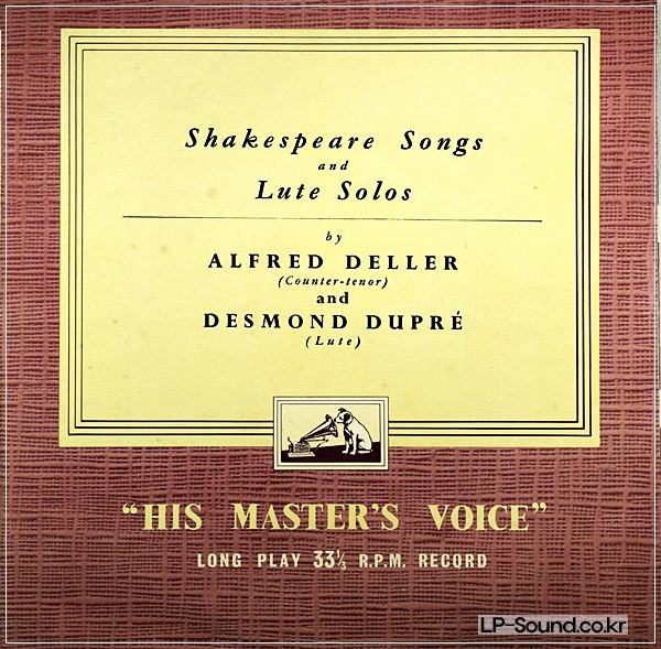SHAKESPEARE SONGS & LUTE SOLOS ALFRED DELLER DESMOND DUPRE ALP 1265