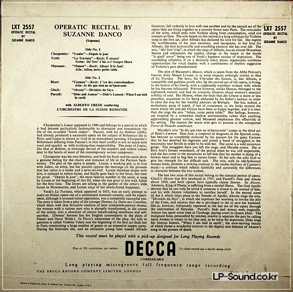 OPERATIC RECITAL SUZANNE DANCO CARPENTIER-VERDI ETC DECCA LXT 2557