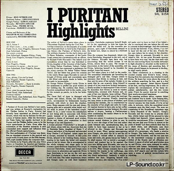 BELLINI - I PURITANI HIGHLIGHTS SUTHERLAND SXL 6154