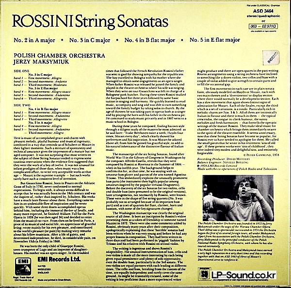 ROSSINI: STRING SONATAS Nos. 2 / 3 / 4 / 5 JERZY MAKSYMIUK