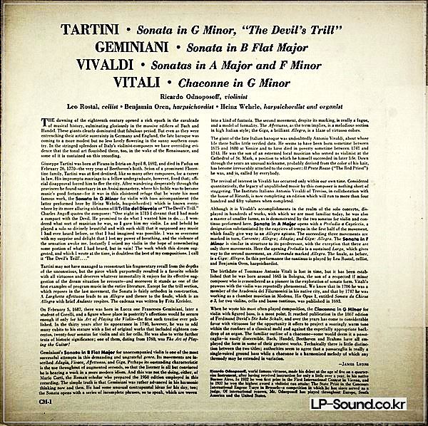 CHAMBER MUSIC SOCIETY CM-1 RED VINYL TARTINI/ODNOPOSOFF 'DEVIL'S TRILL'