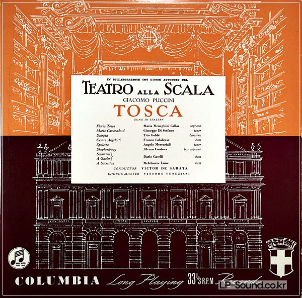 PUCCINI TOSCA * CALLAS * DE SABATA UK COLUMBIA  33CX 1094-95 1ST