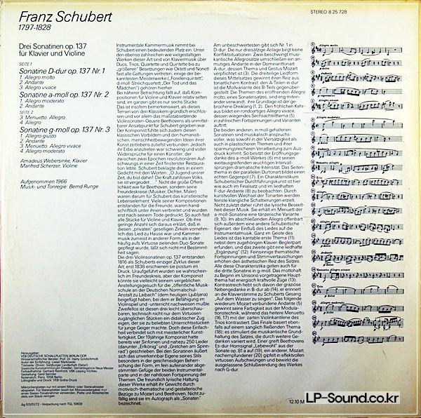 SCHUBERT SONATINAS MANFRED SCHERZER AMADEUS WEBERSINKE ETERNA 825728