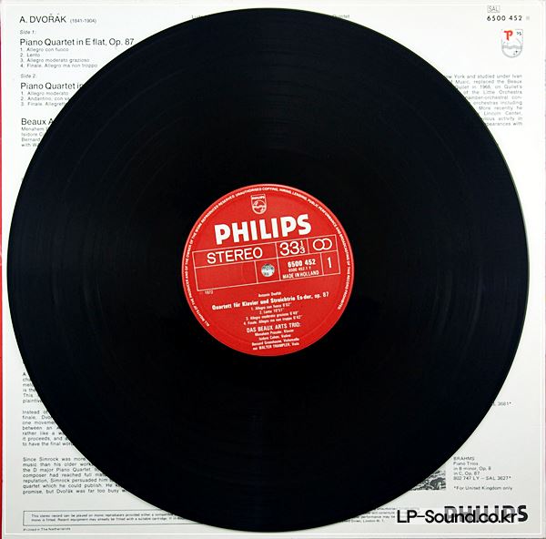 DVORAK PIANO QUARTETS OP 23 & 87 /GRUMIAUX / TRAMPLER 6500 452