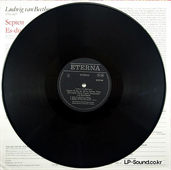 BEETHOVEN  SEPTET / SEPTETT ES-DUR OP. 20 ETERNA 825549