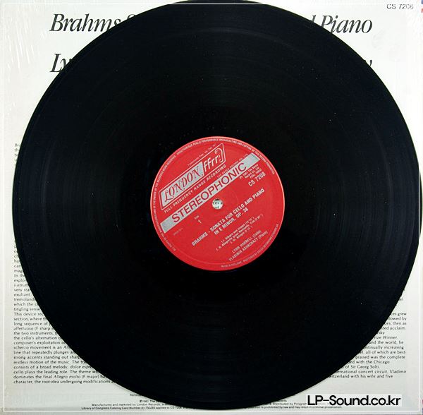 BRAHMS CELLO SONATAS HARRELL/ASHKENAZY LONDON CS 7208