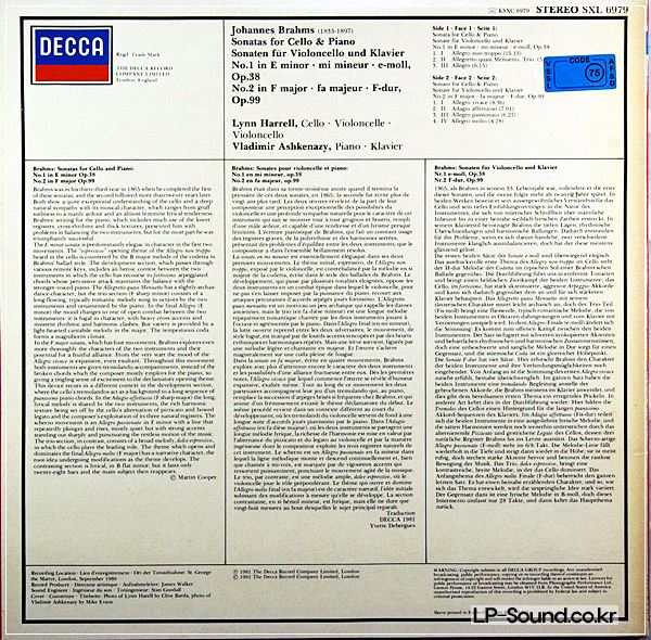 BRAHMS*, LYNN HARRELL, VLADIMIR ASHKENAZY – CELLO SONATAS