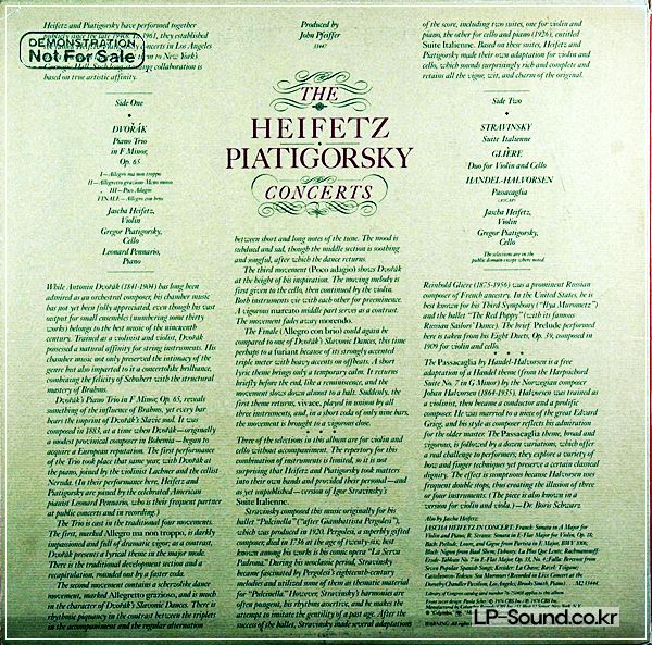 DVORAK - STRAVINSKY HEIFETZ PIATIGORSKY COLUMBIA M33447
