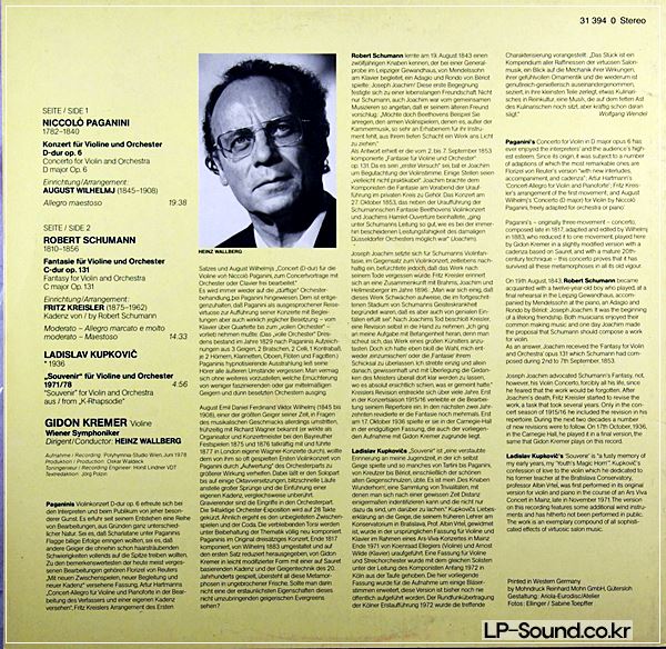 PAGANINI SCHUMANN KUPKOVIC VIOLIN CONCERTOS  GIDON KREMER