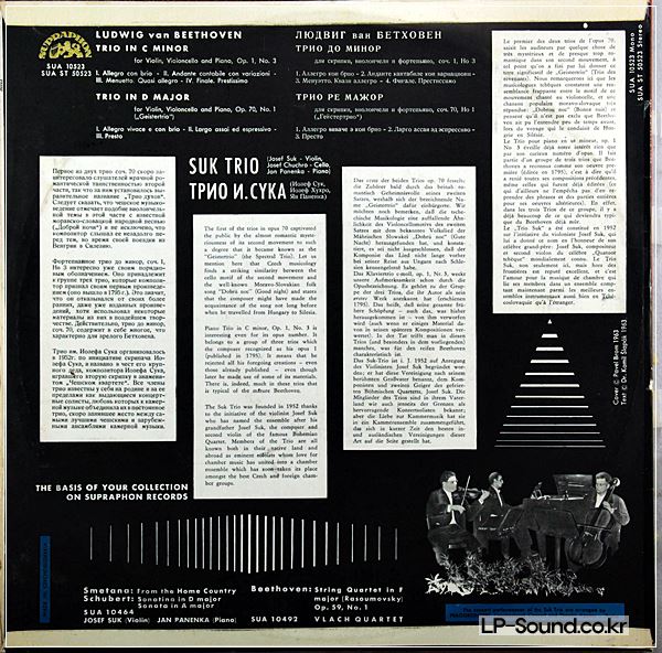 BEETHOVEN PIANO TRIOS SUK TRIO SUPRAPHON SUA ST 50523 STEREO