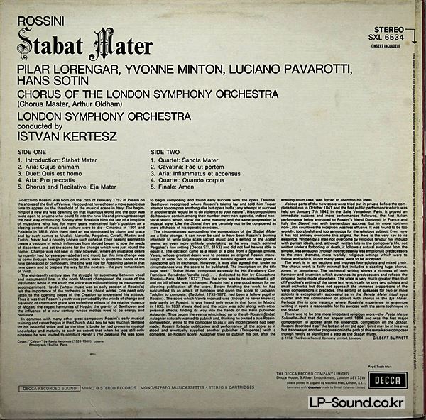 ROSSINI STABAT MATER ISTVAN KERTESZ DECCA SXL 6534