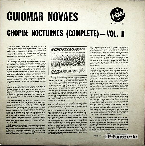 CHOPIN: COMPLETE NOCTURNES NOVAES PIANO VOX STPL 2LP