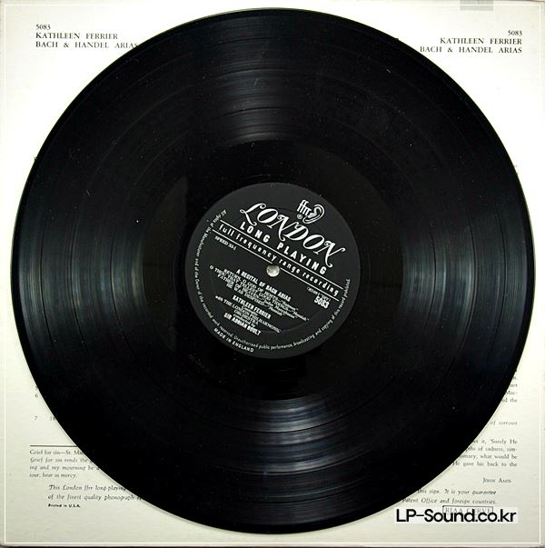 A RECITAL OF BACH AND HANDEL ARIAS KATHLEEN FERRIER LPO BOULT