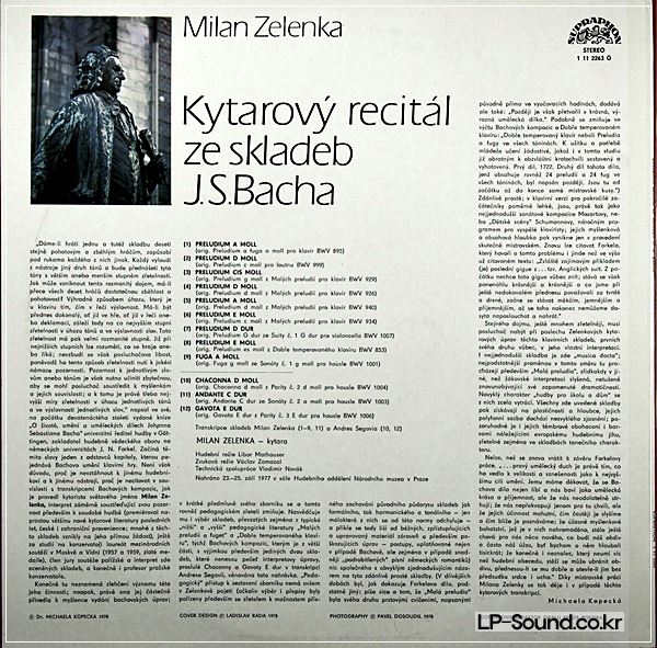 MILAN ZELENKA - GUITAR TRANSCRIPTIONS OF COMOPSITIONS BY J.S.BACH