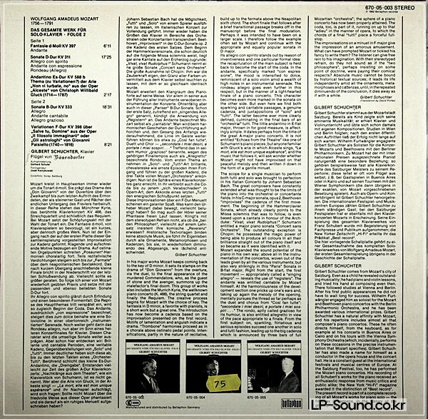 MOZART PIANO SONATA GILBERT SCHUCHTER BELLAPHON